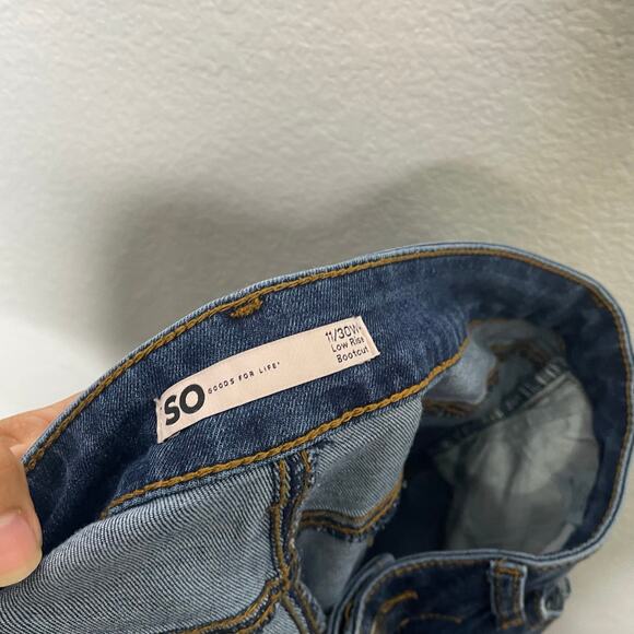 So Womens Jeans Size 30 Low Rise Bootcut Medium Wash Denim Blue Casual Wear - Picture 3 of 13
